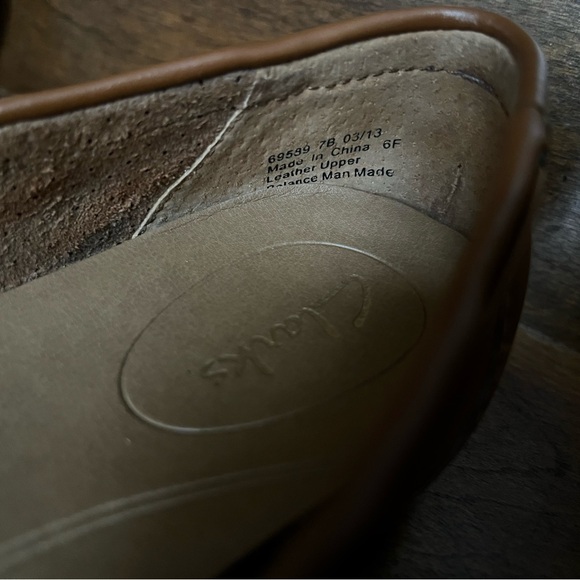 NEW Clark’s Bendables Poem Cottage Tan Leather Ballet Flats USL 6B (M) - Picture 8 of 10
